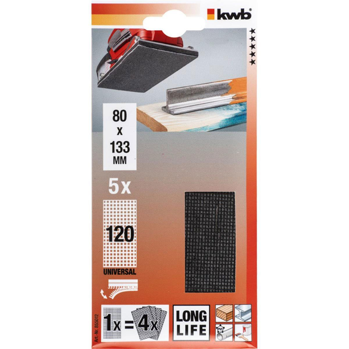 kwb  Gitterleinen für Schwingschleifer 80 x 133 mm P120 Bild 2