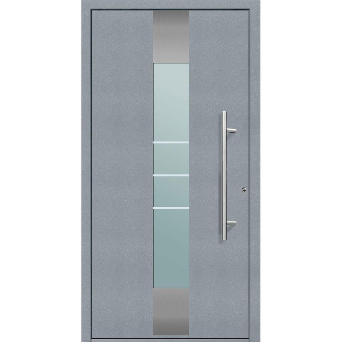 Aluminium Sicherheits-Haustür Rom Exklusiv 75 mm grau 100 x 200 cm Anschlag rechts inkl Griffset Bild 1