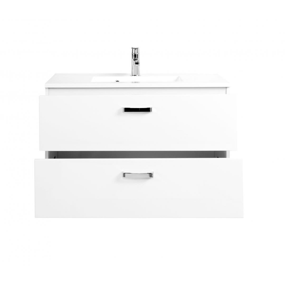 HELD Waschtisch 90 weiß Hochglanz 2 Ausz&uumlge Bild 2