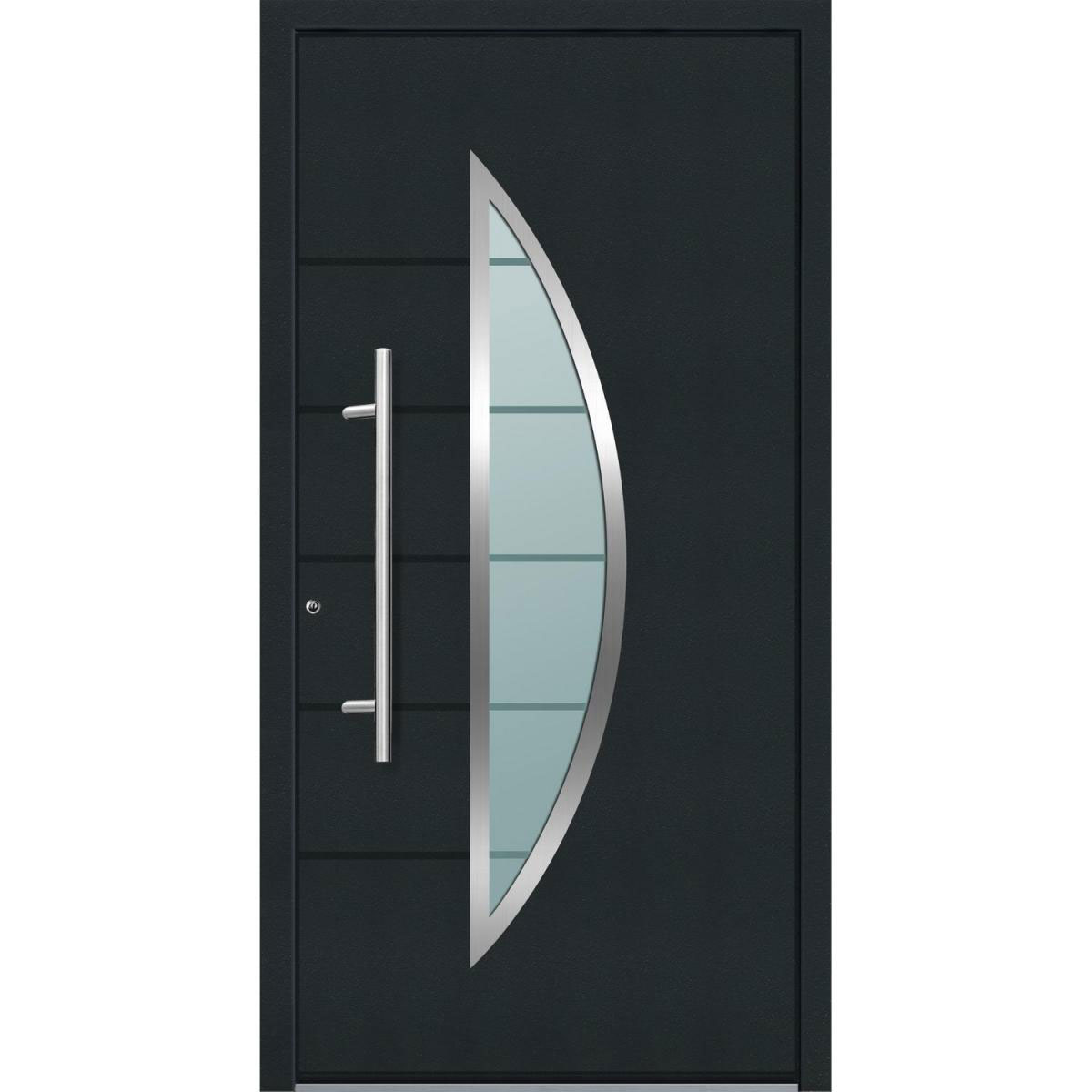 Aluminium Sicherheits-Haustür Sassari Superior 60 mm anthrazit 110 x 210 cm Anschlag links inkl Griffset