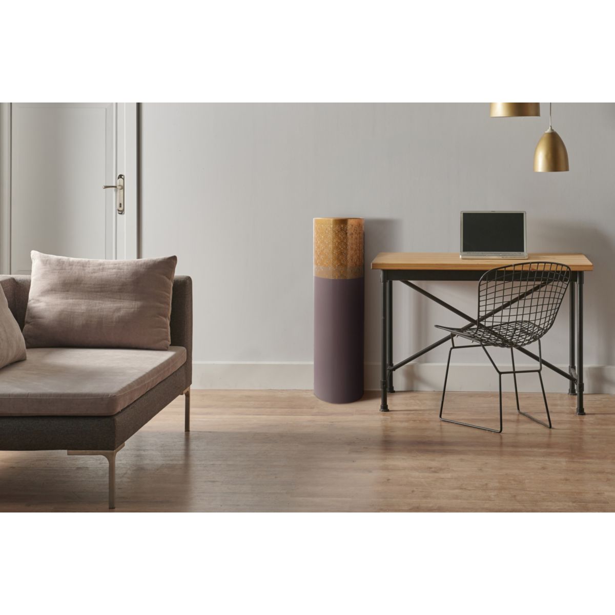 Bodenvase Art Deco 1115 dunkelila gold Bild 2