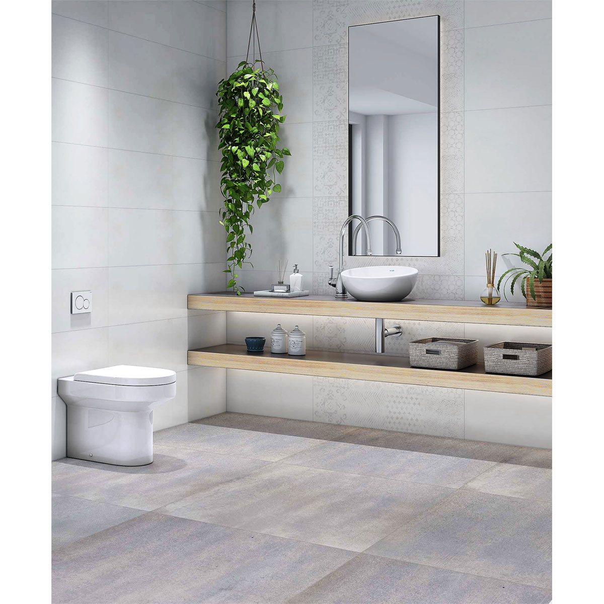 Wandfliese Ella grau Strutur matt 30x60x0,7 cm Bild 2