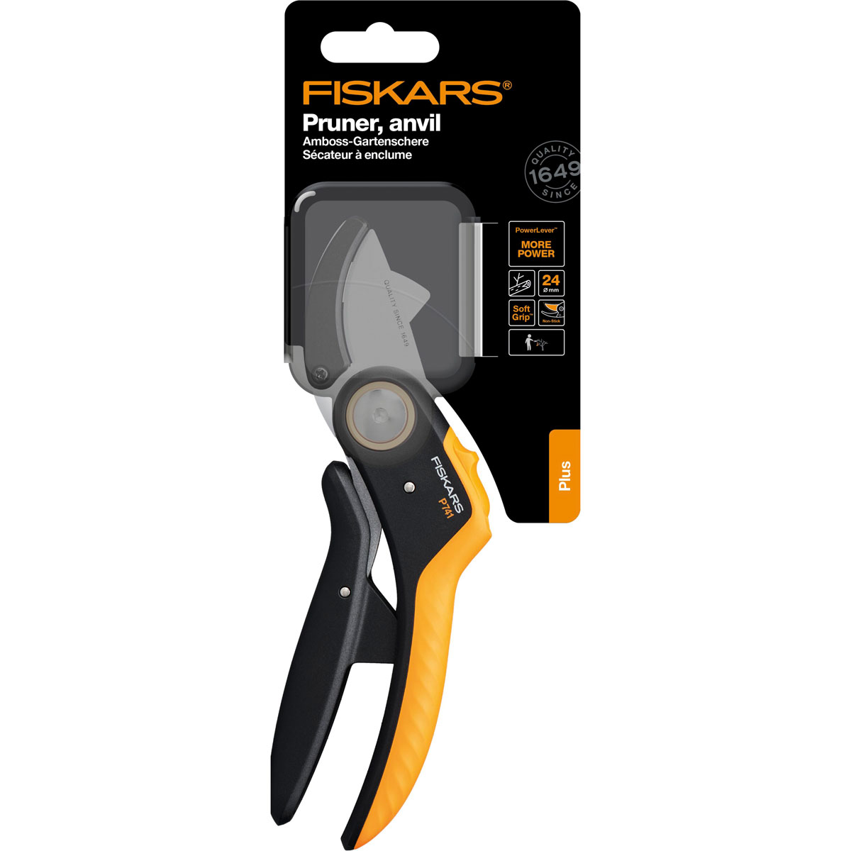Fiskars Gartenschere Plus Power Lever P741 Amboss Bild 2