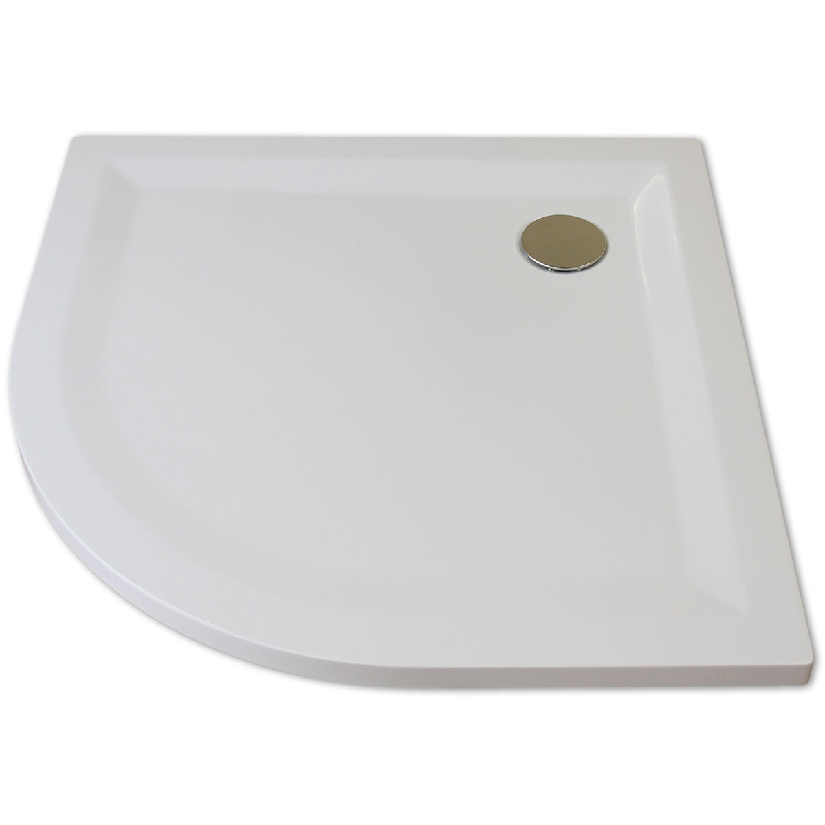 Rundduschwanne Flat Line Design, Radius 500, weiß, 1000/1000 mm