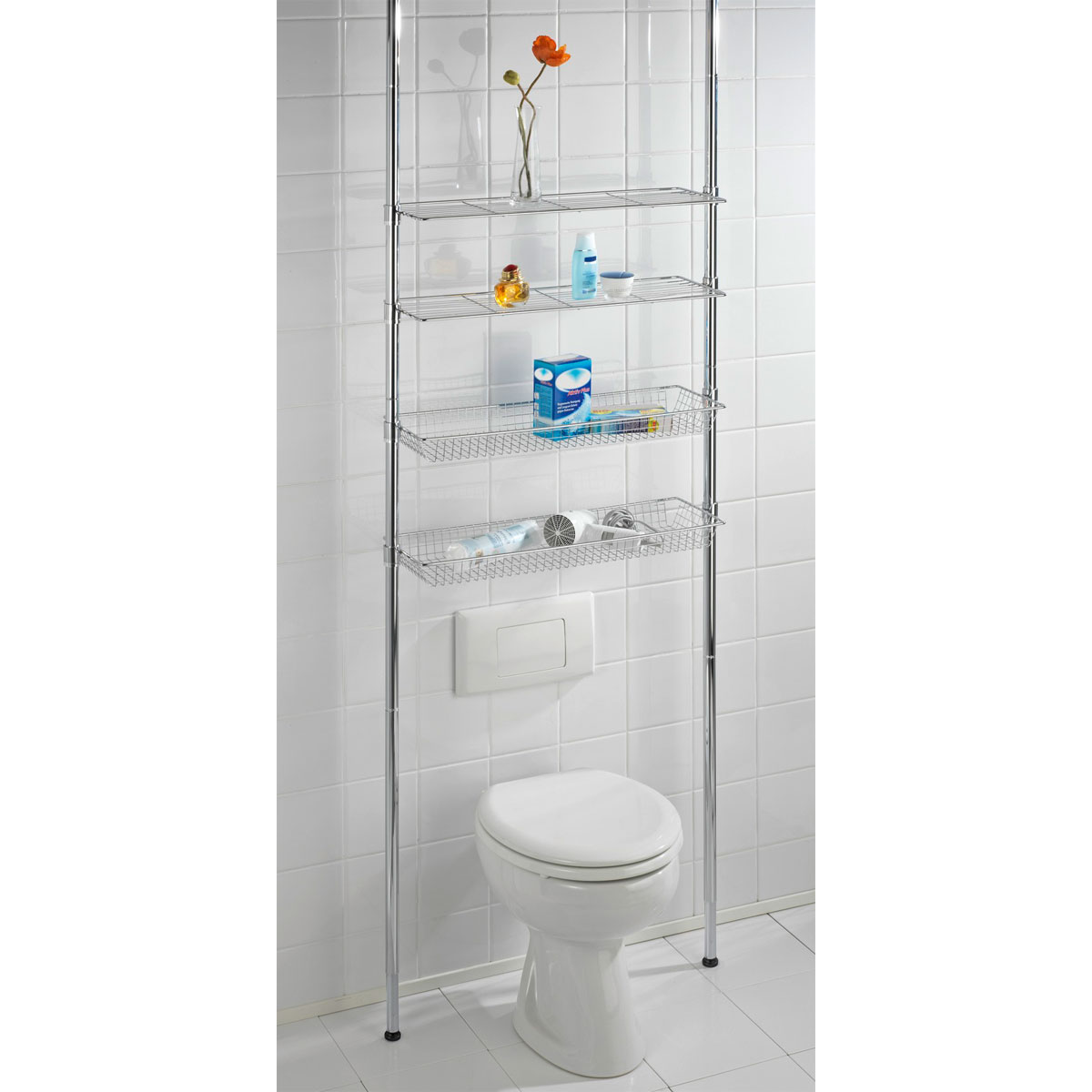 Wenko  Teleskopregal Ellera mit 2 Ablagen und 2 Körben Bild 7