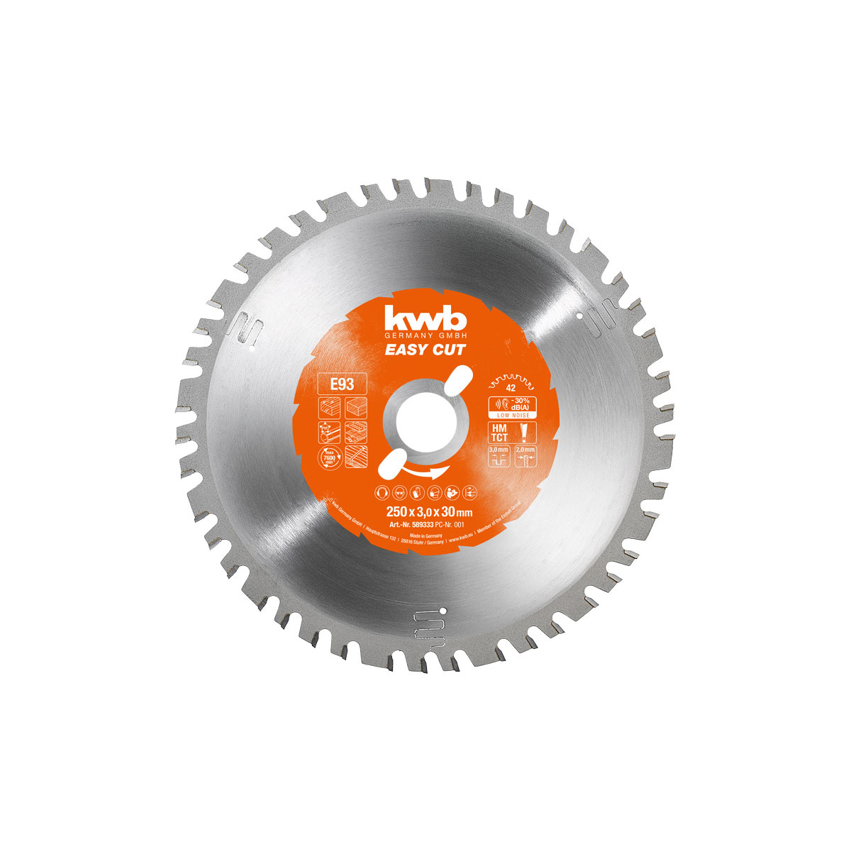 kwb  Kreissägeblätter Easy Cut für Bau- und Tischkreissägen Durchmesser 250 mm Bild 1