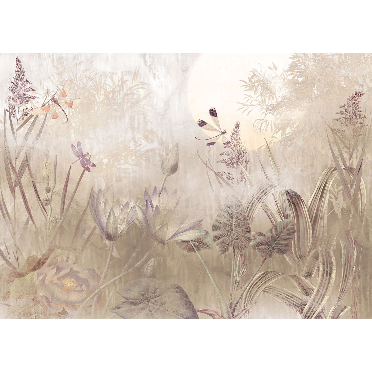 Komar  Vlies Fototapete Dragonfly Pond 350x250 cm Bild 2