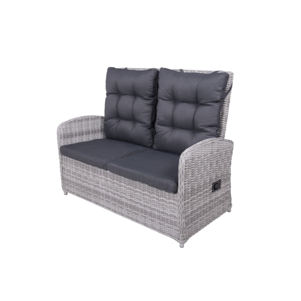 Garden Pleasure Tischgruppe LYON, 6-tlg., grau Alu / Kunststoffgeflecht, halbrund Bild 5