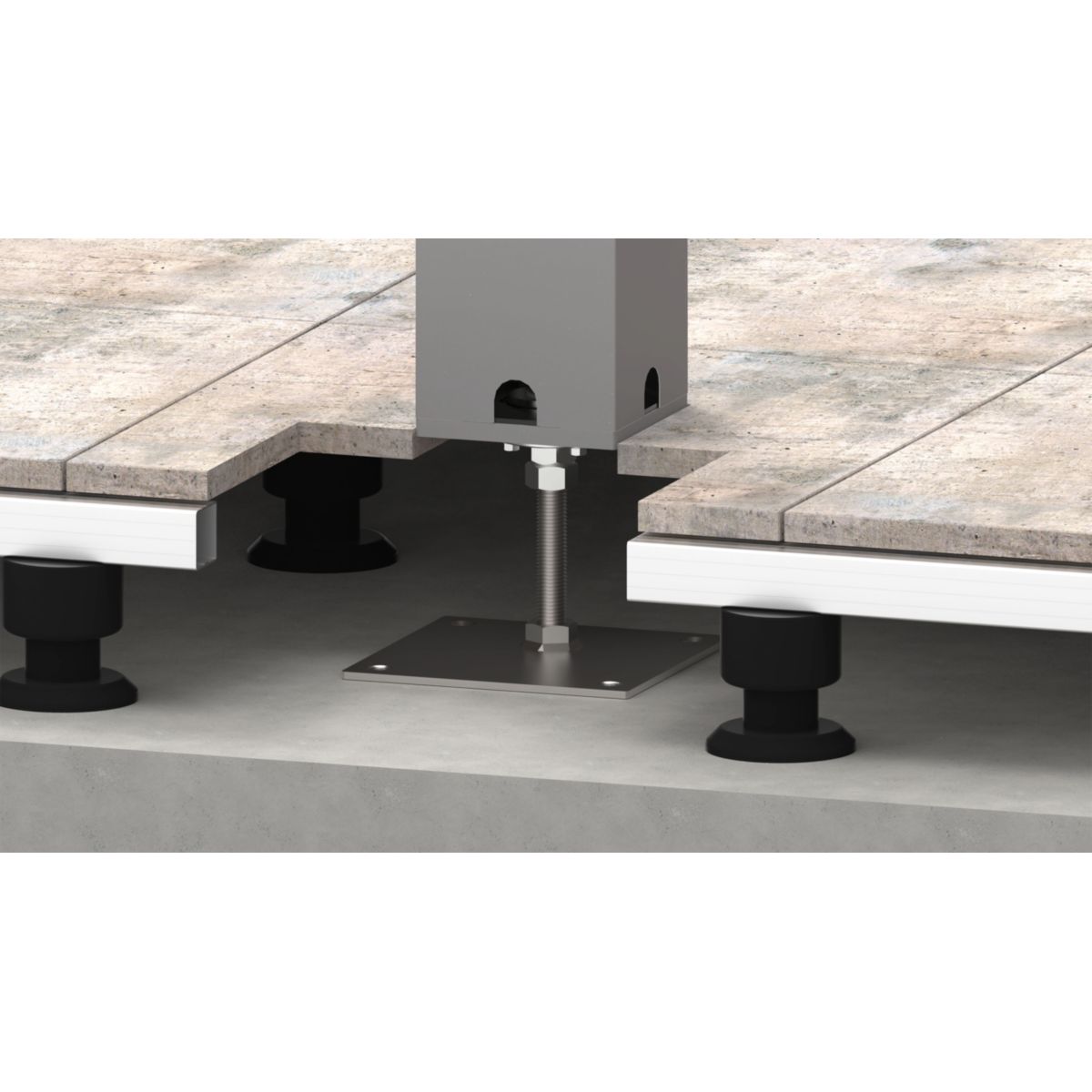 Biohort Grundplatte höhenverstellbar quarzgrau-metallic für Pergola