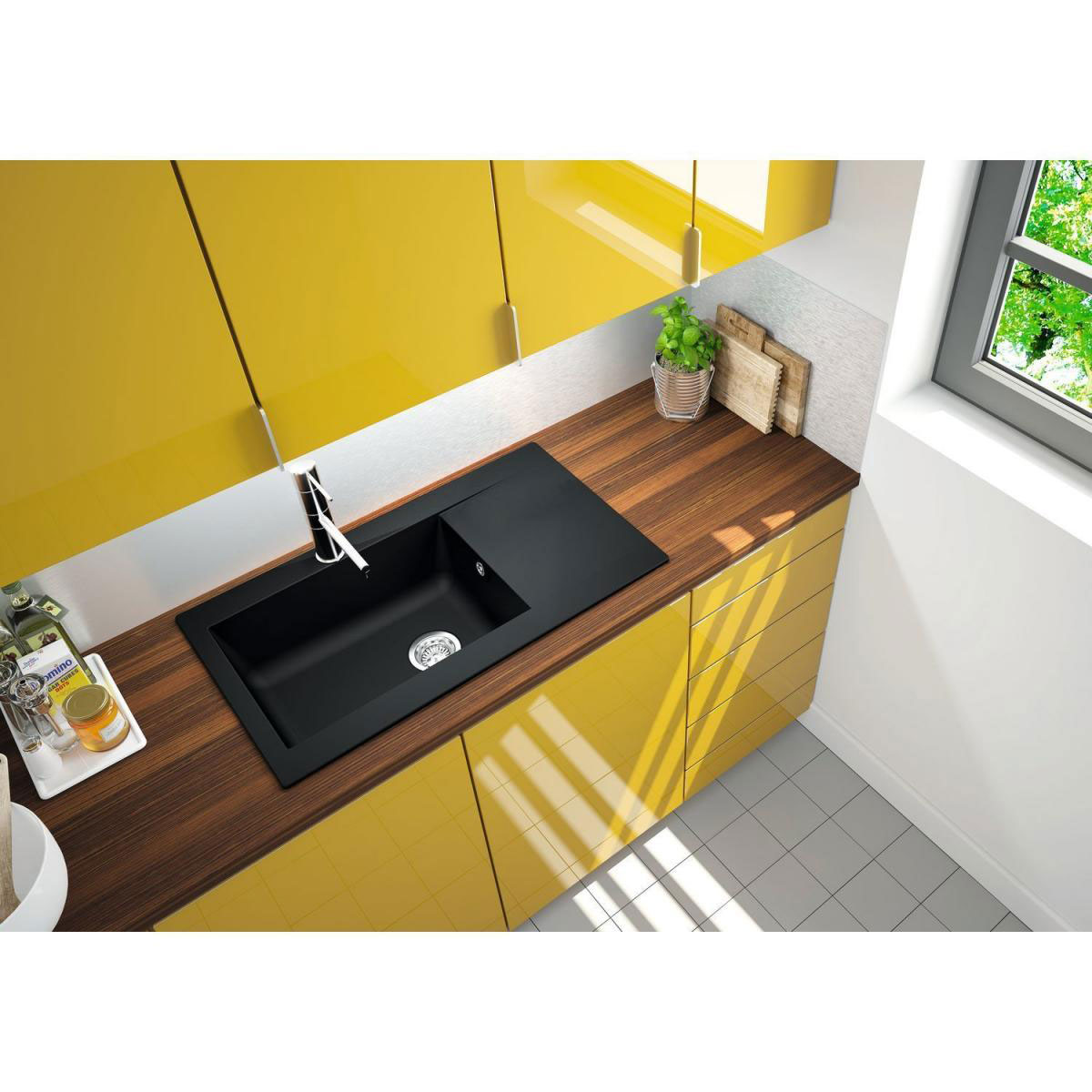 Mineralite Einbauspüle Denver schwarz 86 x 50 cm Bild 2