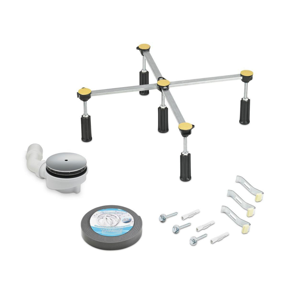Ottofond Montageset für flache Duschwanne mit Ablauf 90 mm