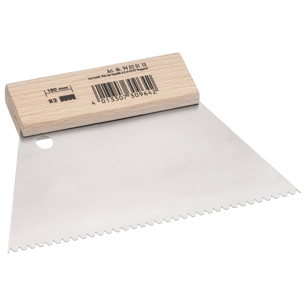 Color Expert Zahnspachtel B2 180 mm Holzgriff