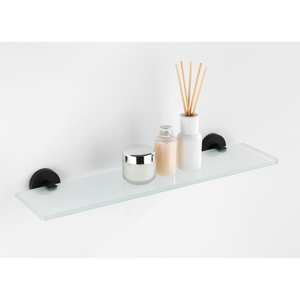 Wenko  Glas Wandablage Bosio Black Edelstahl matt rostfrei Bild 3