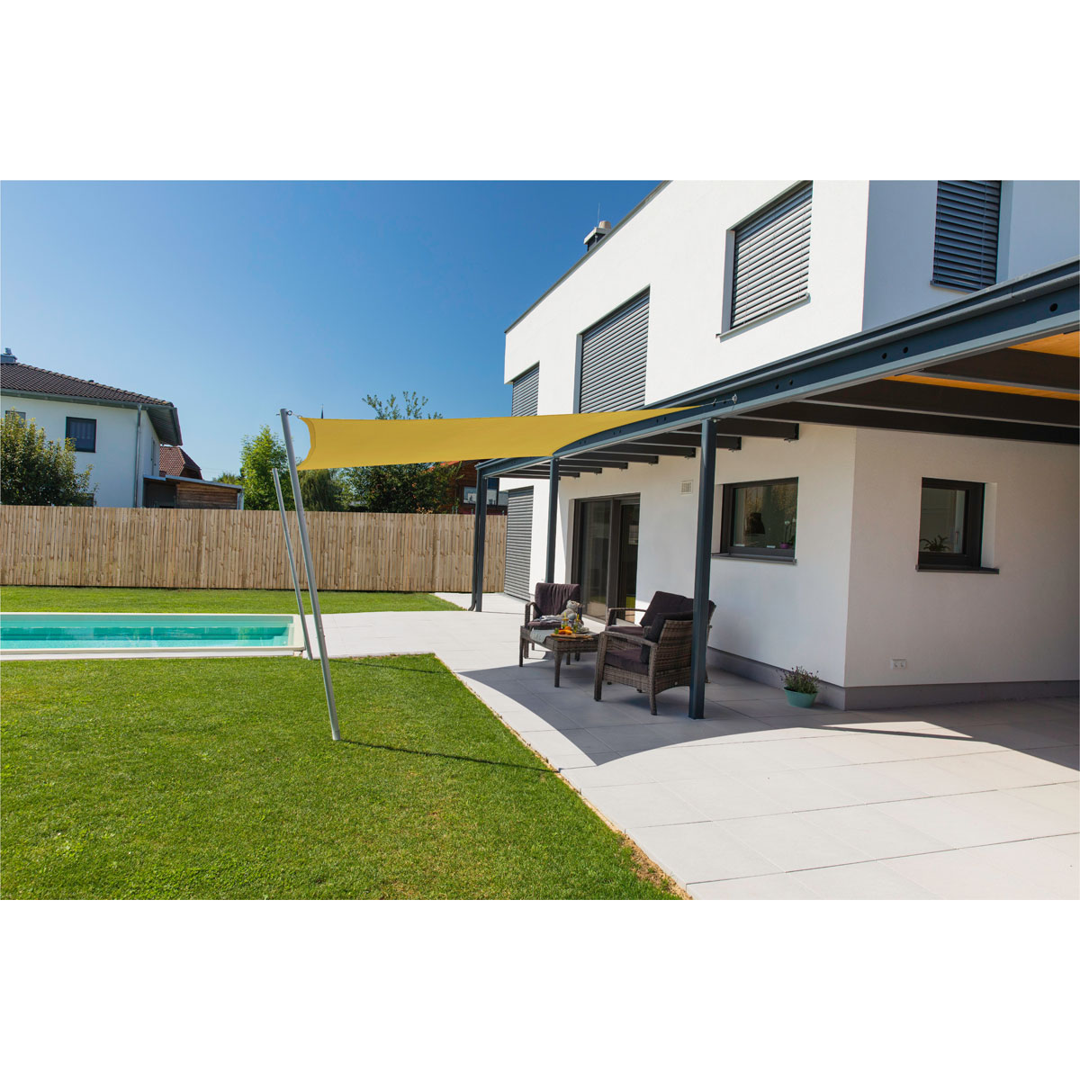 Viereck-Segel Cannes 3 x 3 m gelb Bild 2