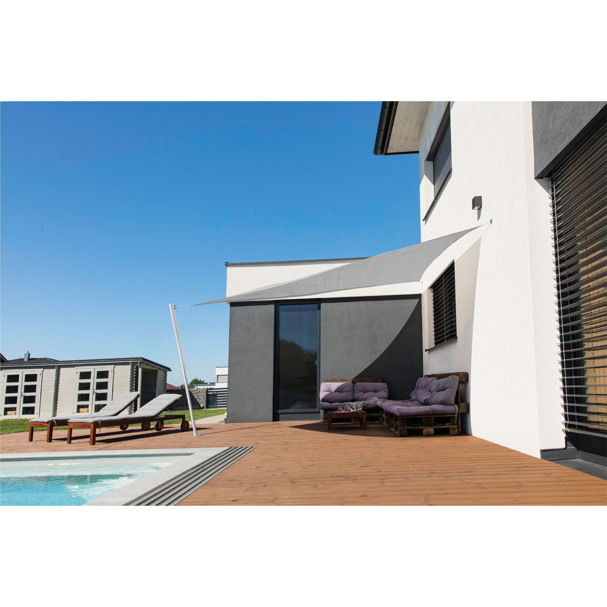 Dreieck-Segel Capri 5 x 5 x 5 m grau Bild 1