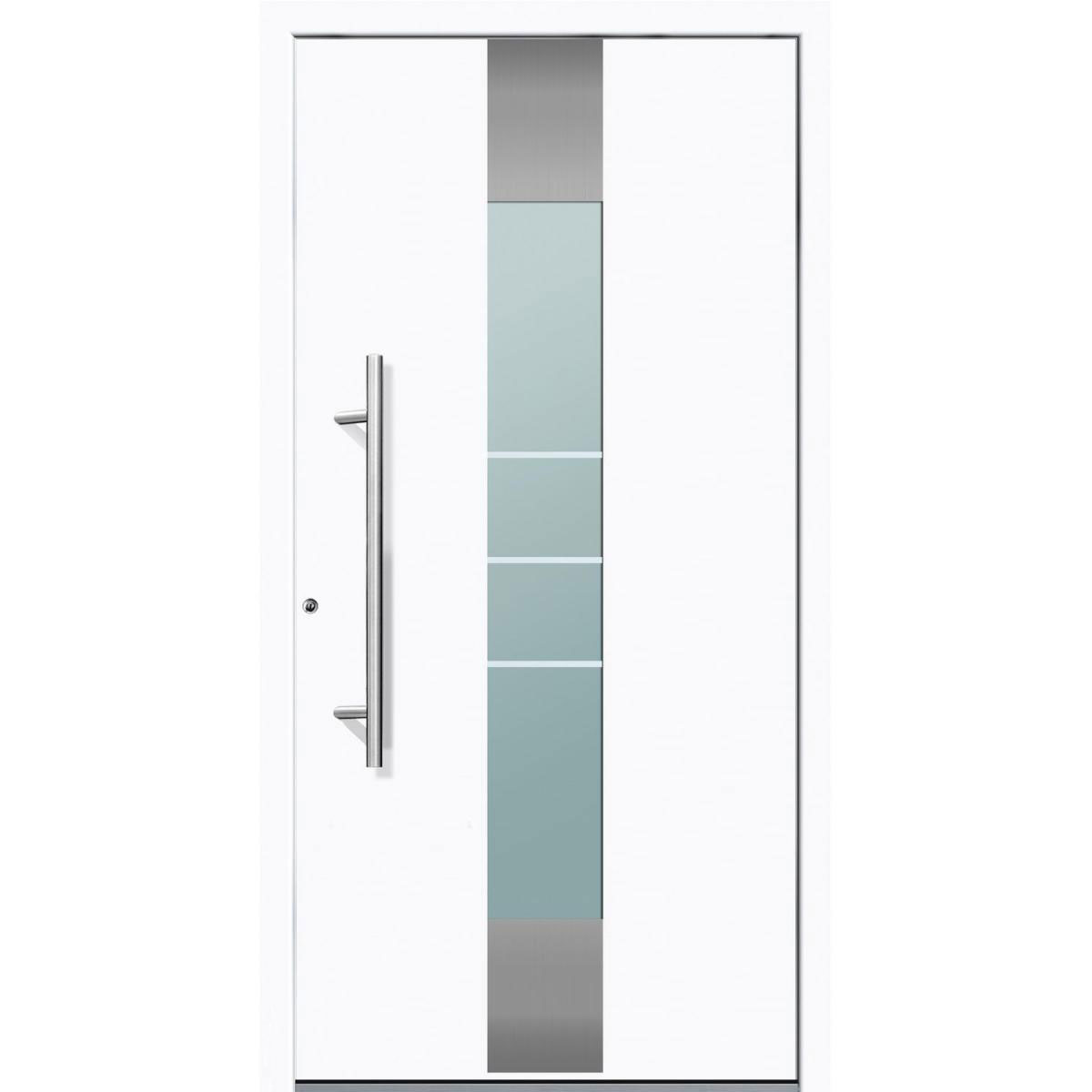 Aluminium Sicherheits-Haustür Rom Exklusiv 75 mm weiß 100 x 200 cm Anschlag links inkl Griffset Bild 1