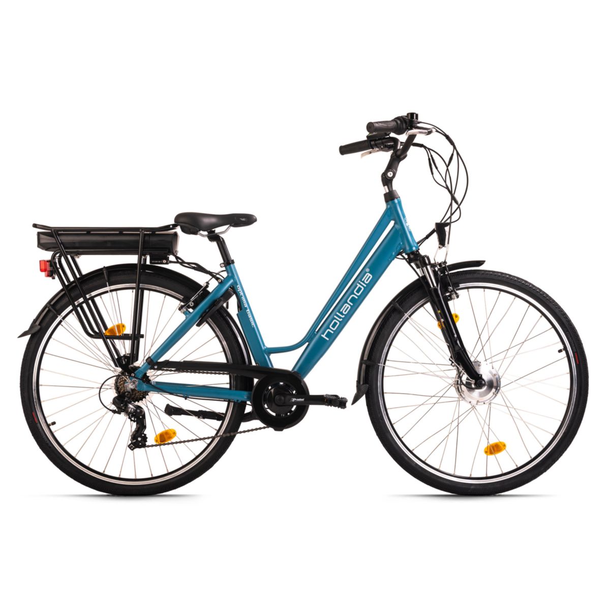 E-Citybike Damen 28" Hollandia Optima Basic RH 46 cm Blau 250 Watt Li-Ion 36V/13 Ah 7 Gänge