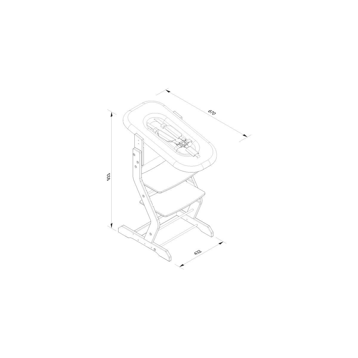 tiSsi Babyaufsatz für Hochstuhl, grau-anthrazit Bild 6