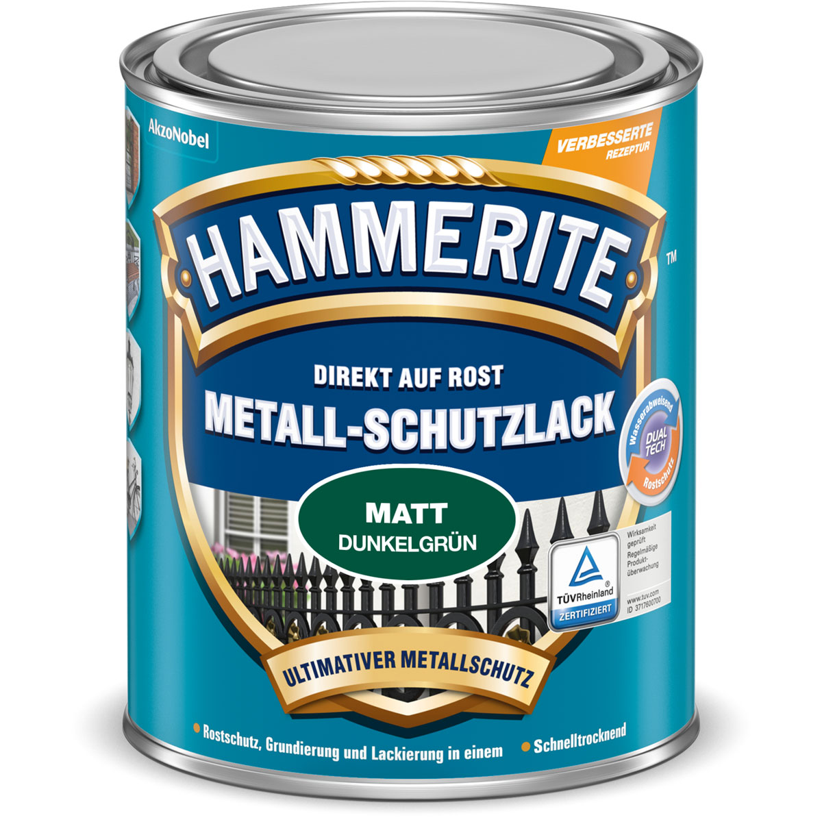 Hammerite Metallschutzlack dunkelgrün matt 250 ml