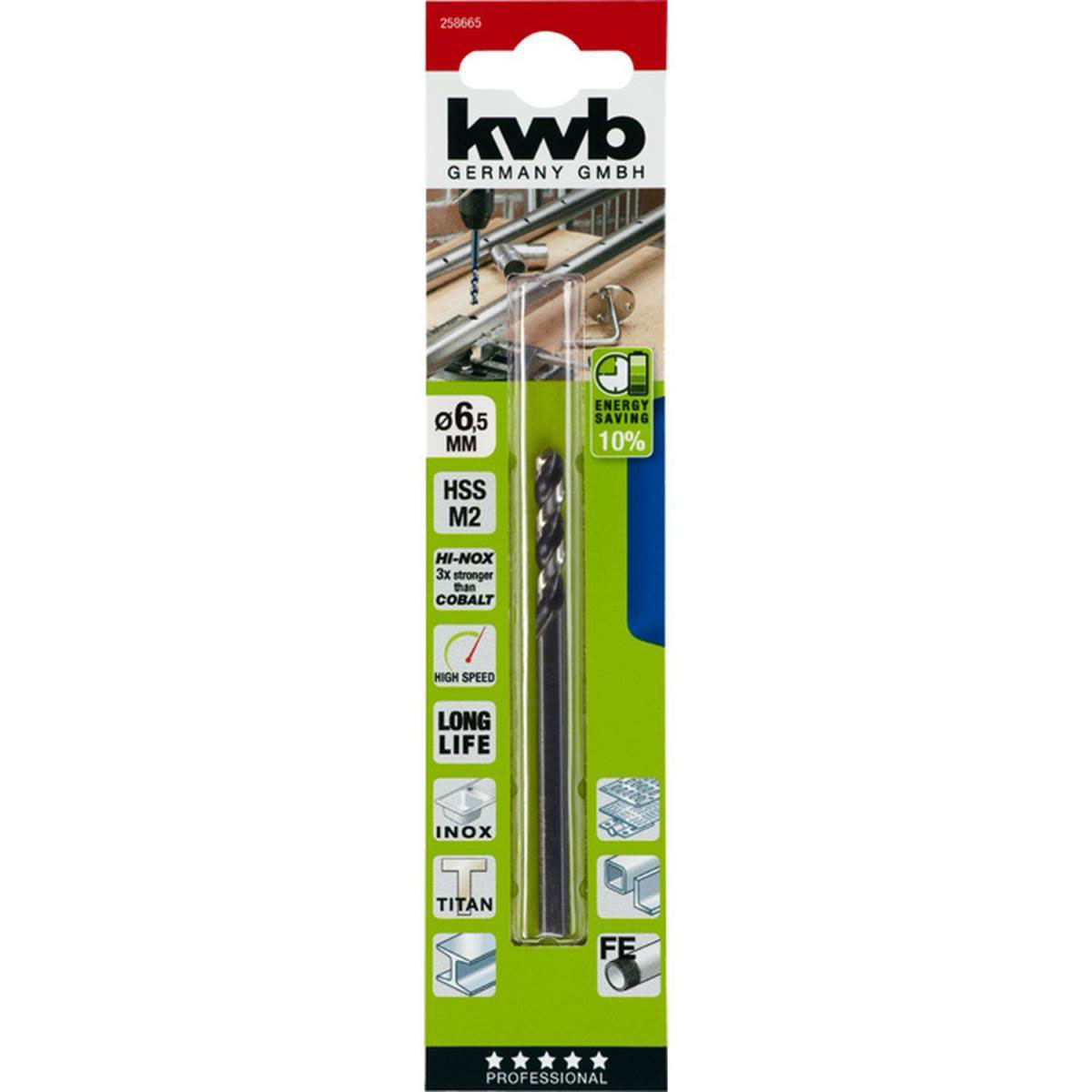 kwb  Metallbohrer Hi-Nox M2 Durchmesser 6,5 mm Bild 2