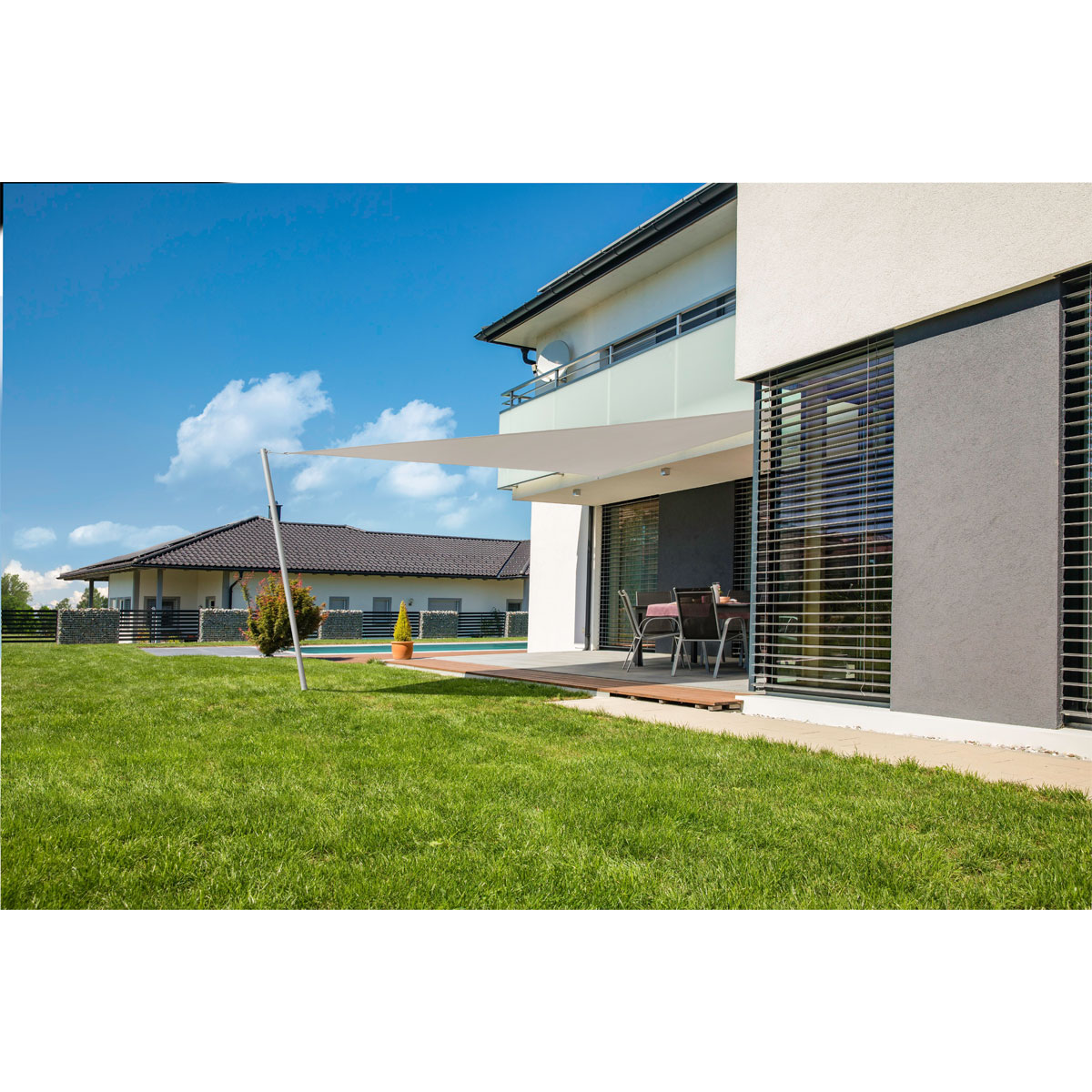 Dreieck-Segel Cannes 4 x 4 x 4 m grey Bild 1