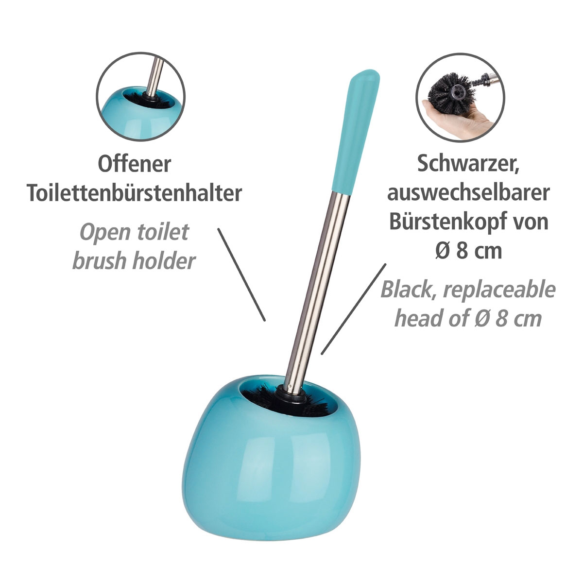 Wenko  WC-Garnitur Polaris Pastel Blue aus hochwertiger Keramik Bild 2