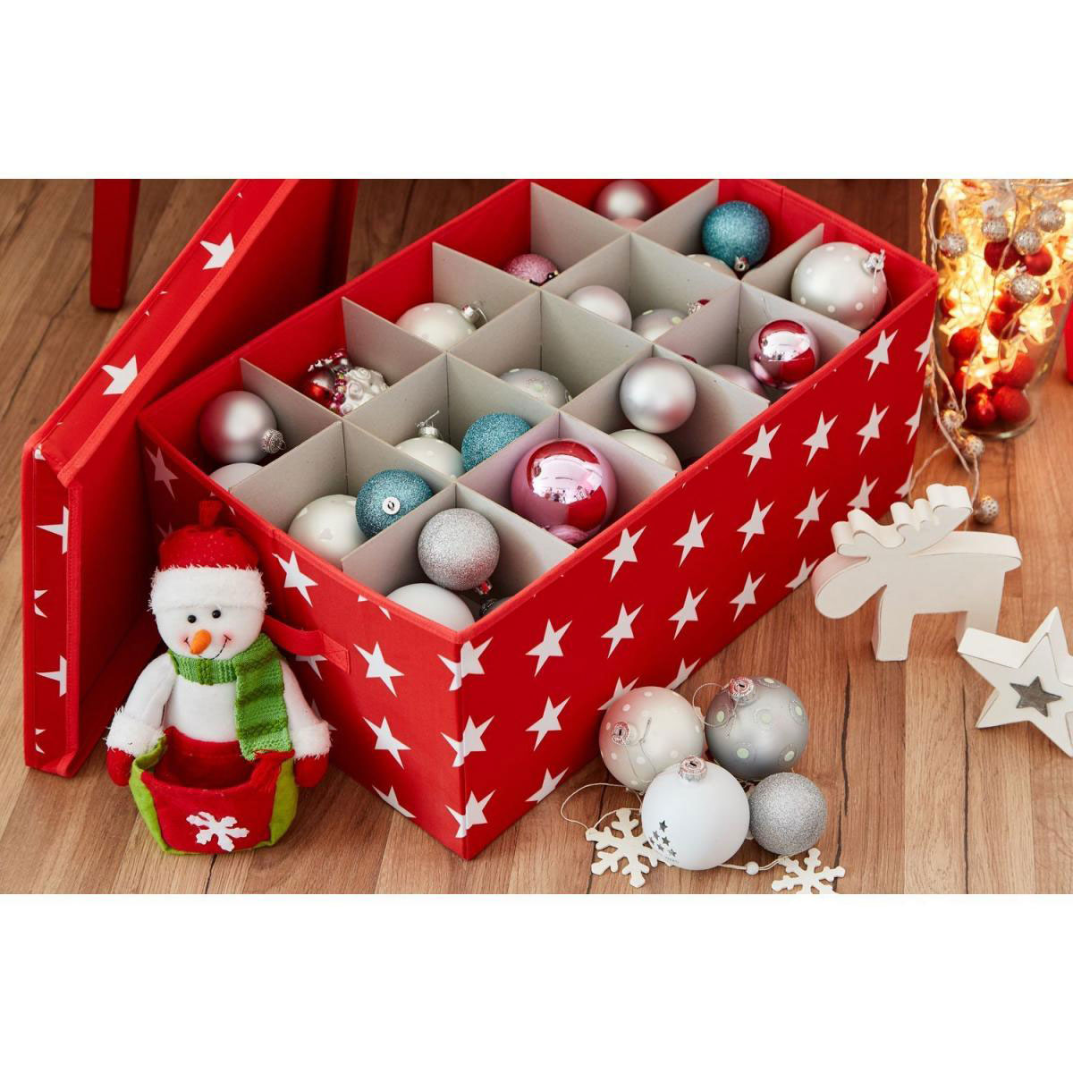 Aufbewahrungsbox für z.B Weihnachtskugeln rot 30 Fächer Bild 6