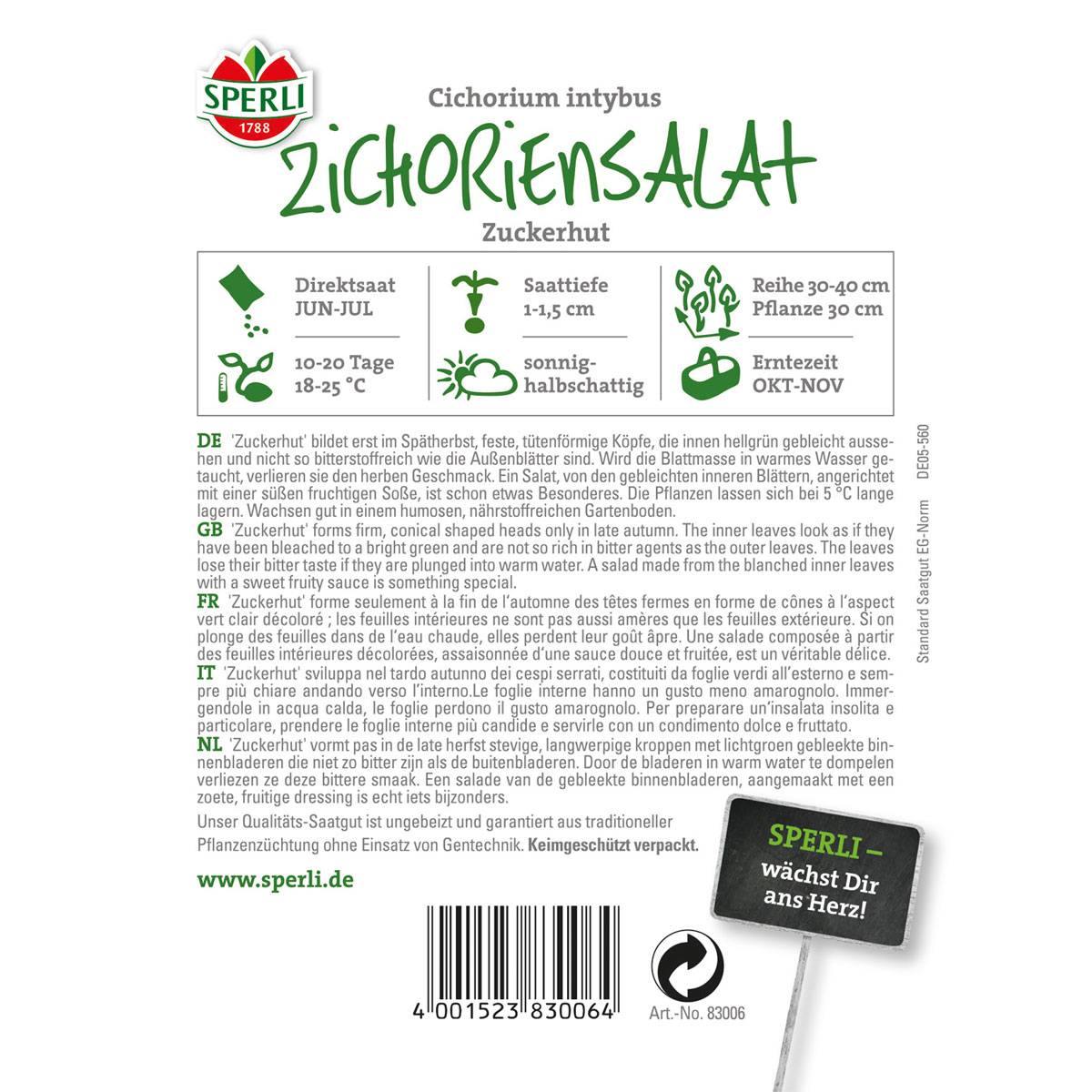 Sperli Zichoriensalat Zuckerhut Bild 2