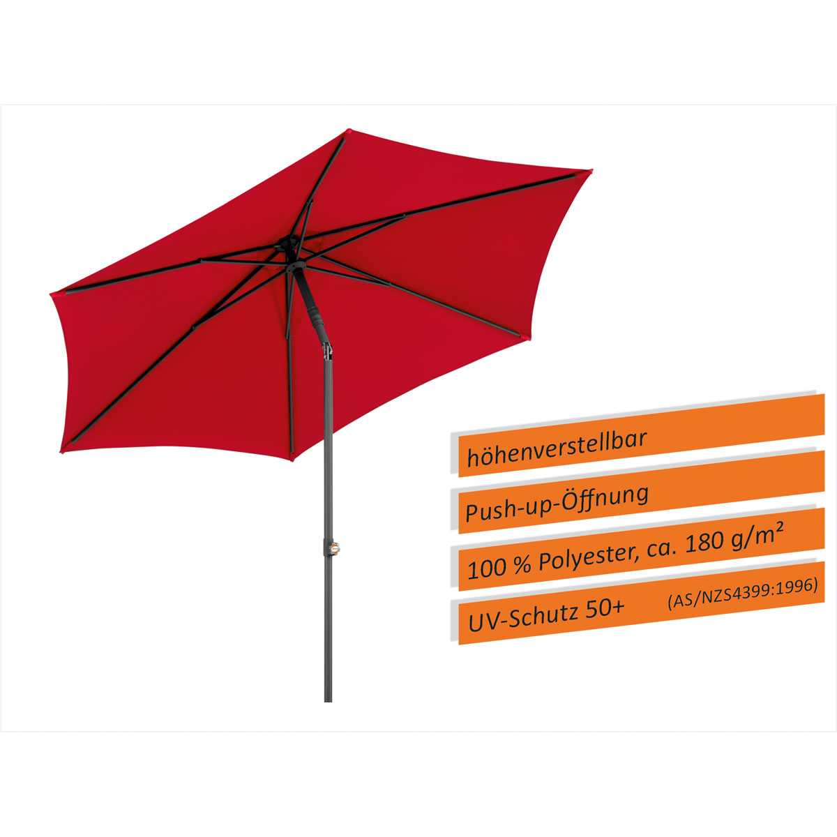 Schneider Schirme Sonnenschirm Sevilla Durchmesser 270 cm rot Bild 9