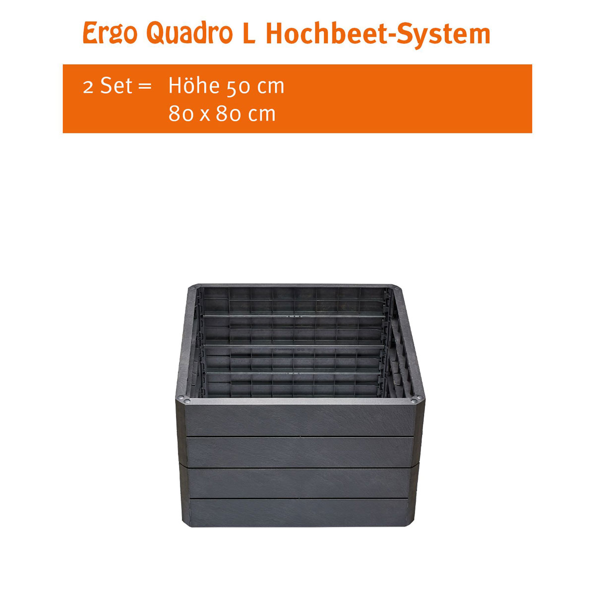 Garantia Hochbeet-System Ergo Quadro Größe L grau Bild 2