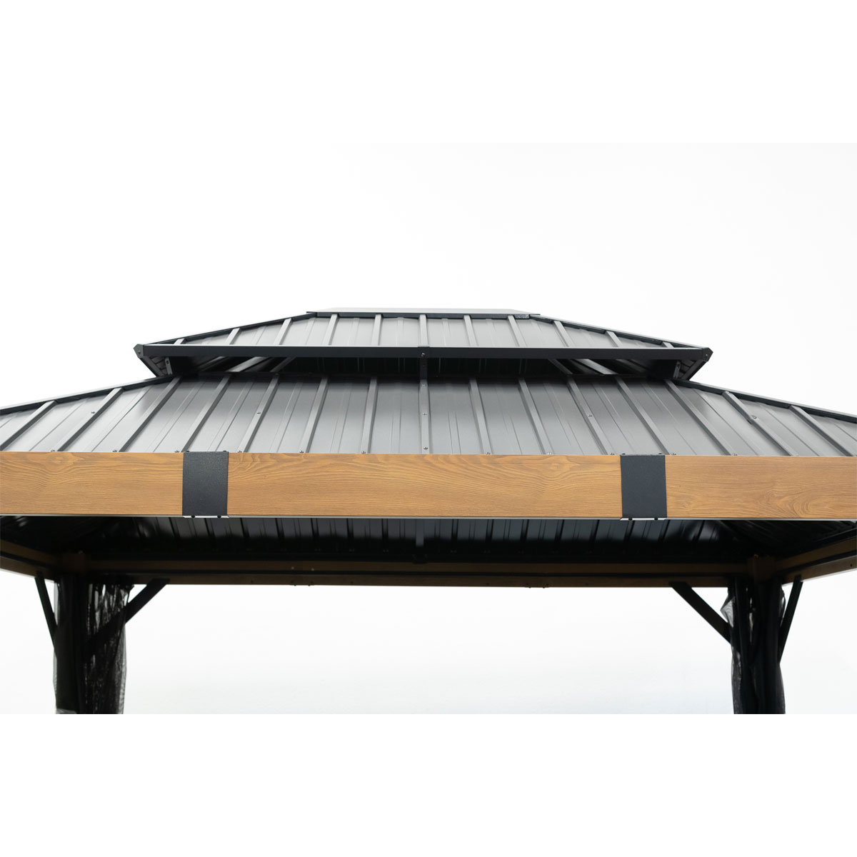 Sojag Pavillon Fontana 1012 inkl. Moskitonetz 298x364,3x310cm Holzoptik Bild 5