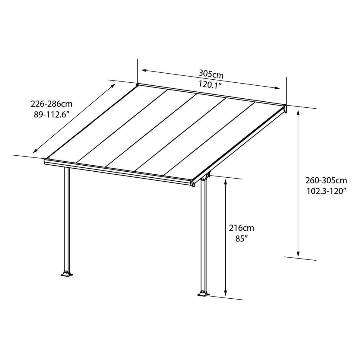 Palram Terrassenüberdachung Feria 305 x 300 cm weiß Bild 8