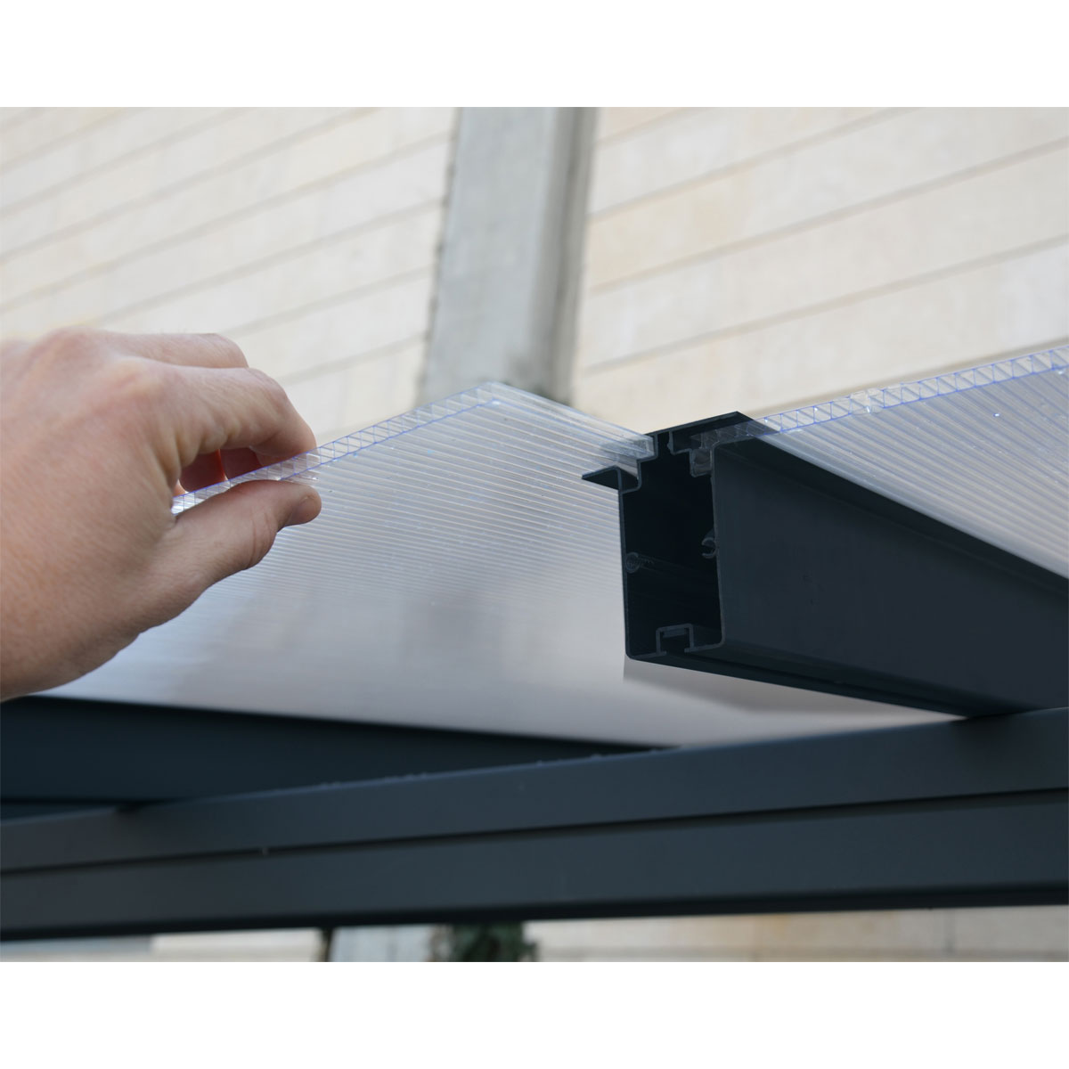 Palram Canopia Sierra Alu Terrassenüberdachung Polycarbonat 3x6 m grau Bild 2