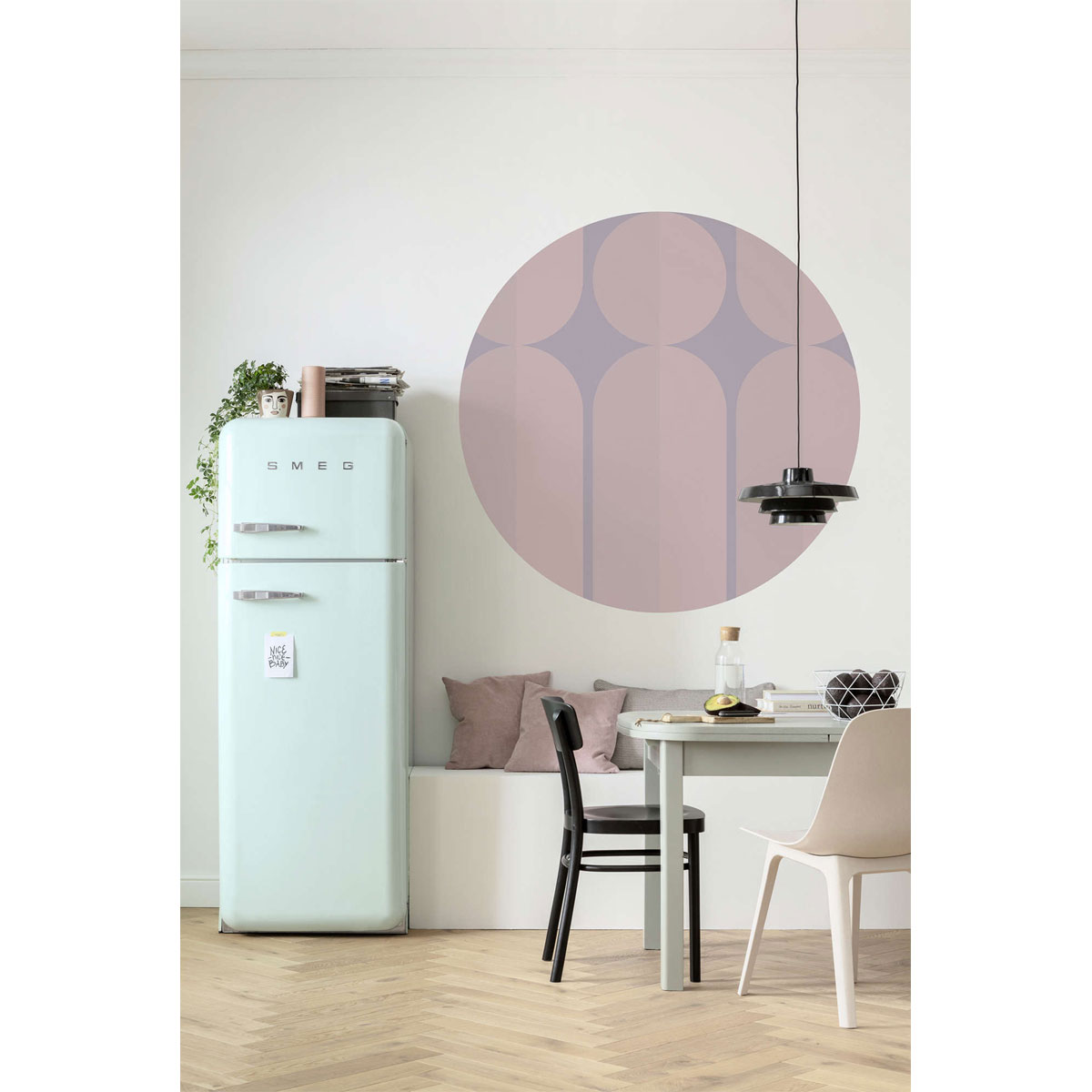 Komar  Selbstklebende Vlies Fototapete rund Bauhaus Fusion Durchmesser 125 cm