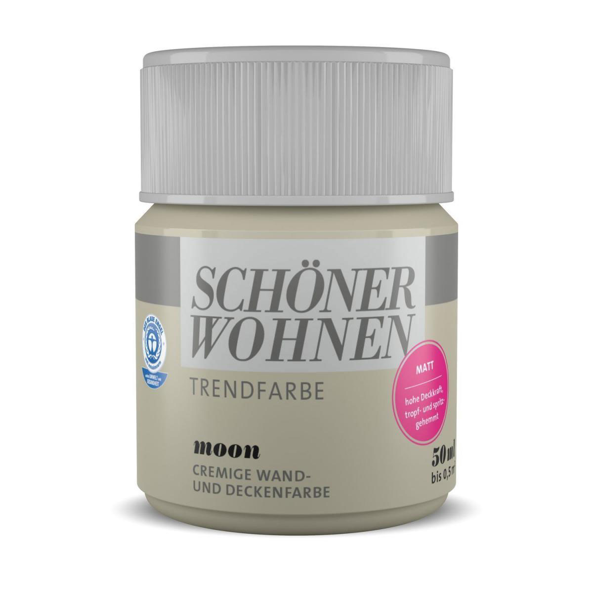 Schöner Wohnen Farbe Tester Trendfarbe matt 50 ml Moon