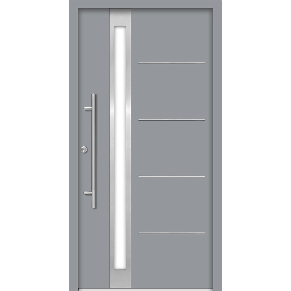 SplenDoor  Premium-Haustür Passivedoor Umea energiesparend grau 100 x 210 cm links Bild 1