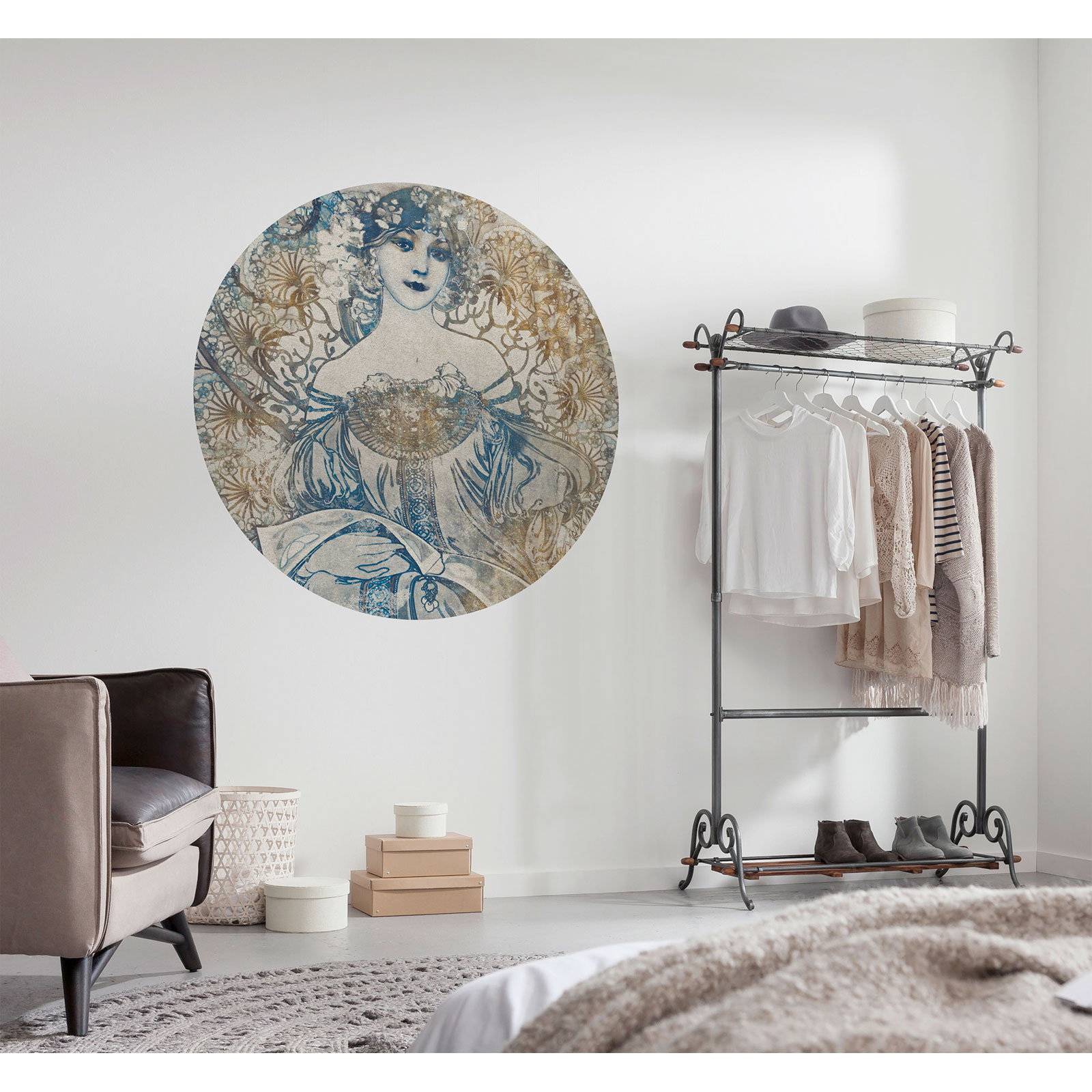 Komar  Selbstklebende Vlies Fototapete rund Goddess Durchmesser 125 cm