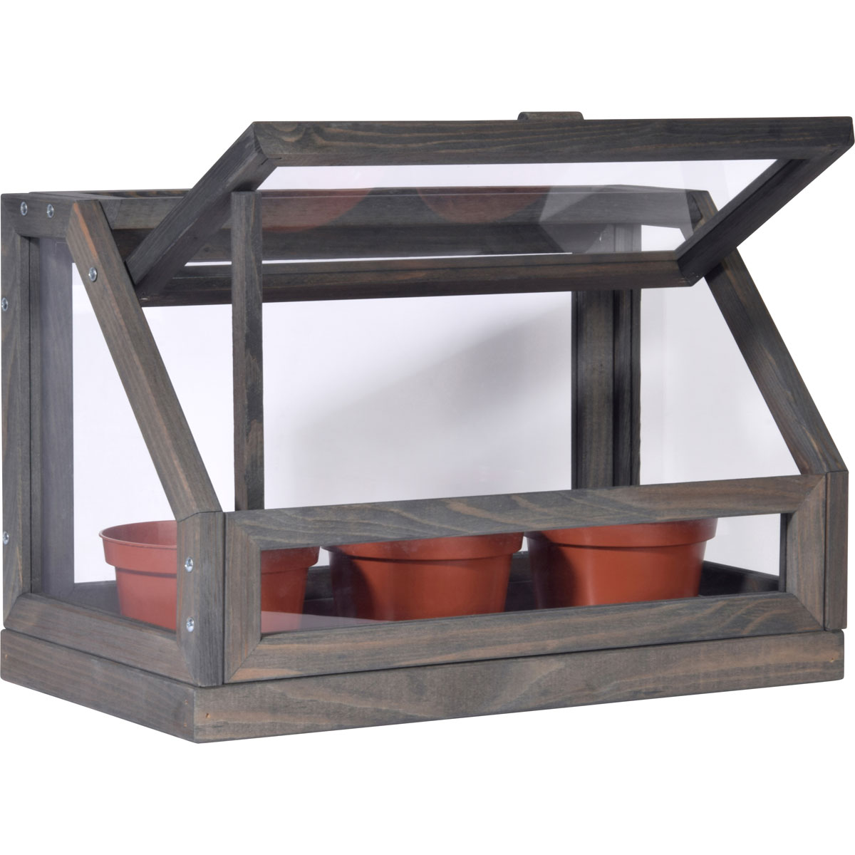 dobar Mini-Gewächshaus 38 x 24,5 x 20 cm grau Bild 3