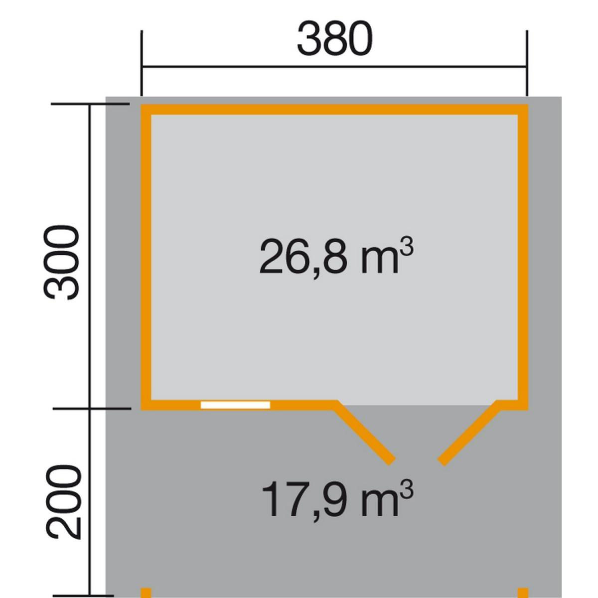 Weka Gartenhaus 111 A Größe 1/2/3 mit Vordach 460 x 510 x 262 cm Bild 2