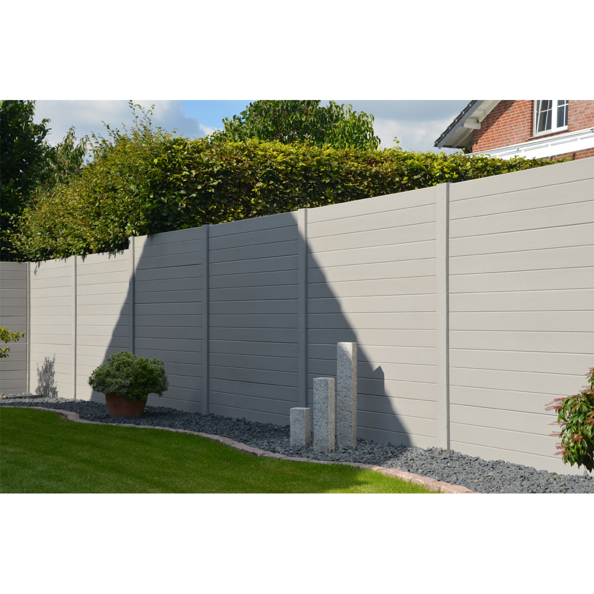 Beckers Betonzaun Standard S Prestigeglatt Motiv eins. 200x38,5x3,5 cm grau Bild 2