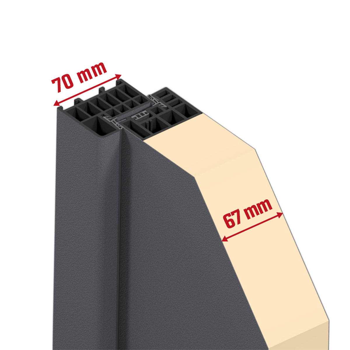 SplenDoor  Sicherheits-Nebeneingangstuer NS4 RC2 98x198 Anthrazit rechts Bild 9