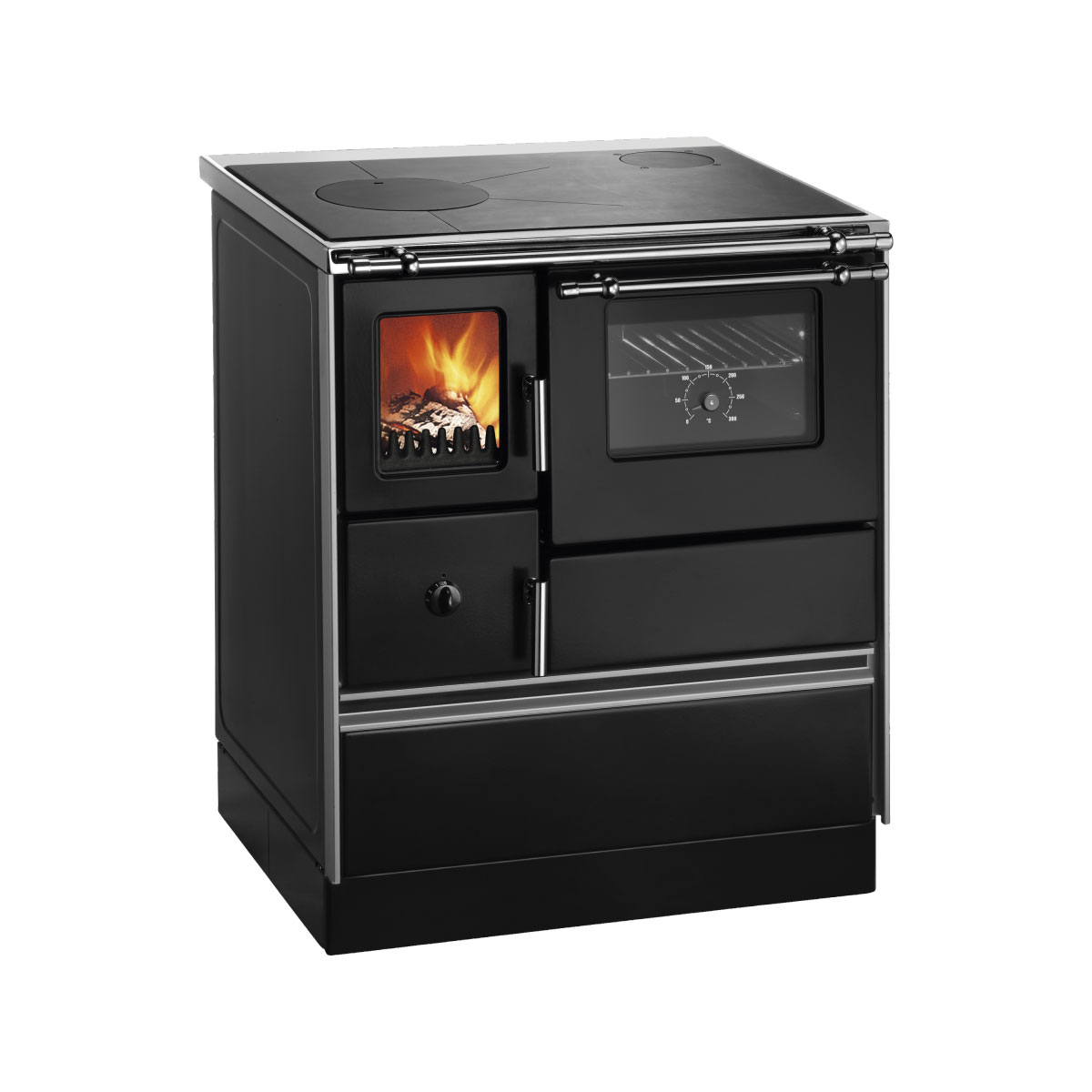 Wamsler Holzherd K 176 F/A-70 mit Fenster Abzug rechts 5 kW Herd Küchenherd schwarz Bild 1