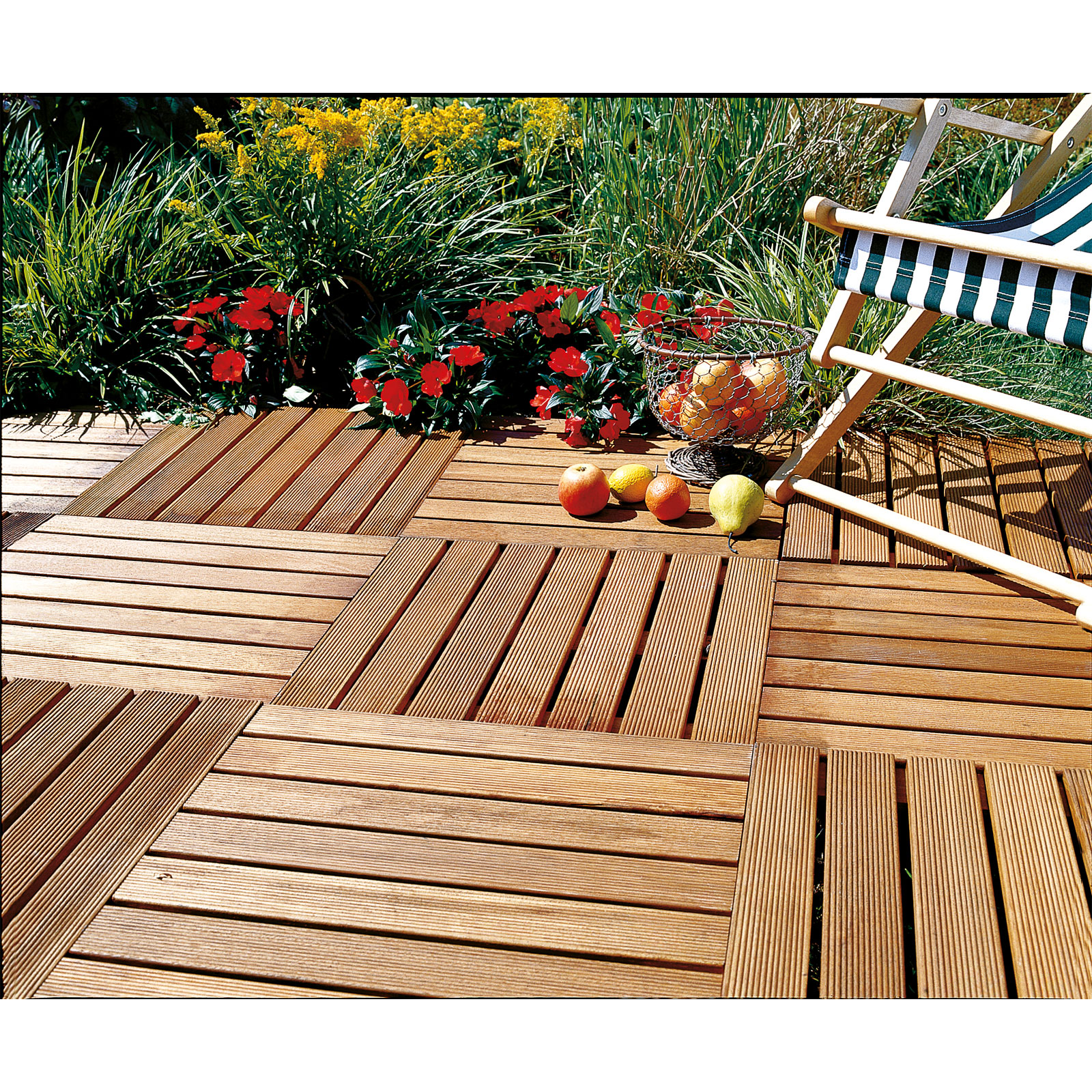 Holz-Klickfliese Bangkirai braun 50 x 50 cm Bild 2