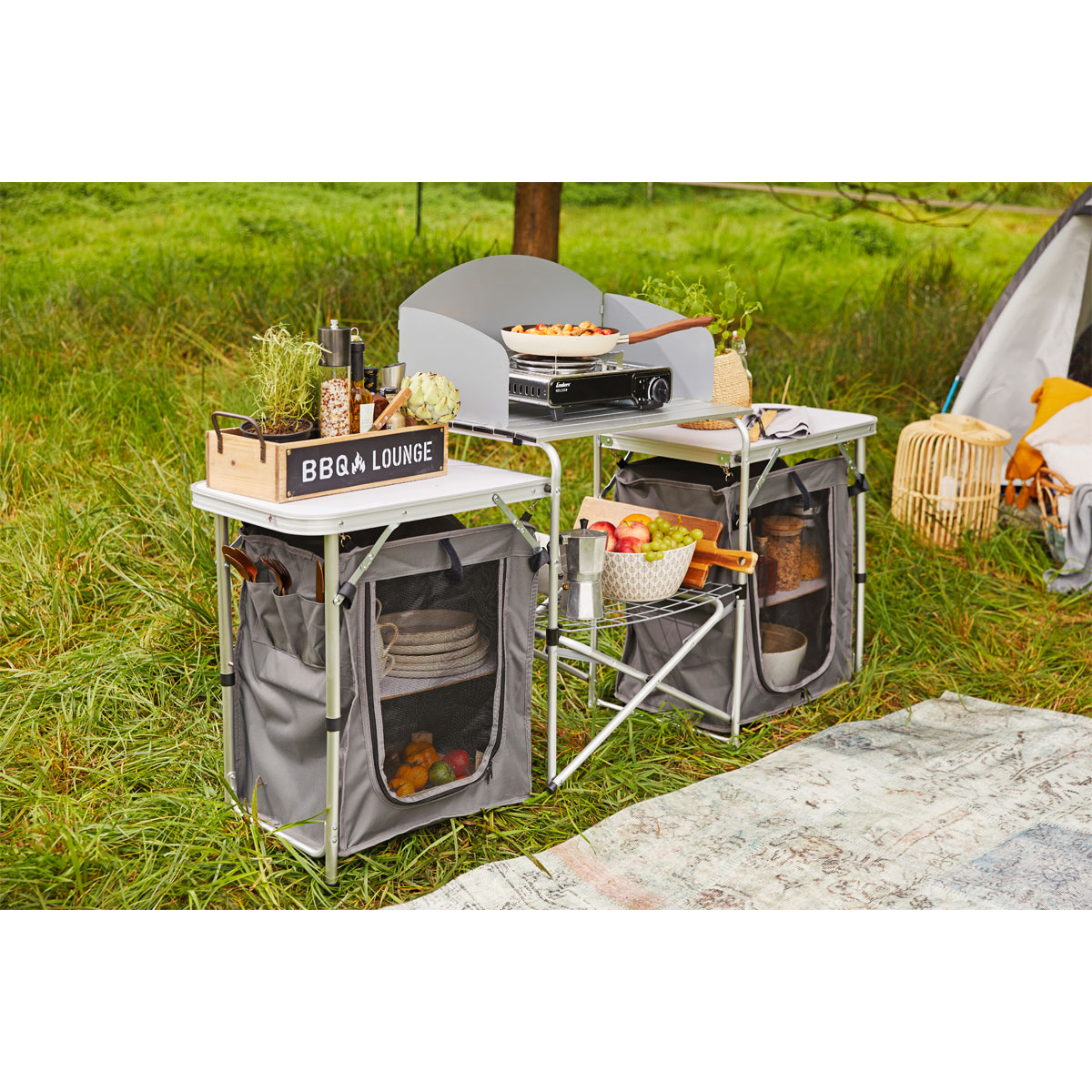 Haveson Camping-Multifunktionstisch Aluminium klappbar Bild 5