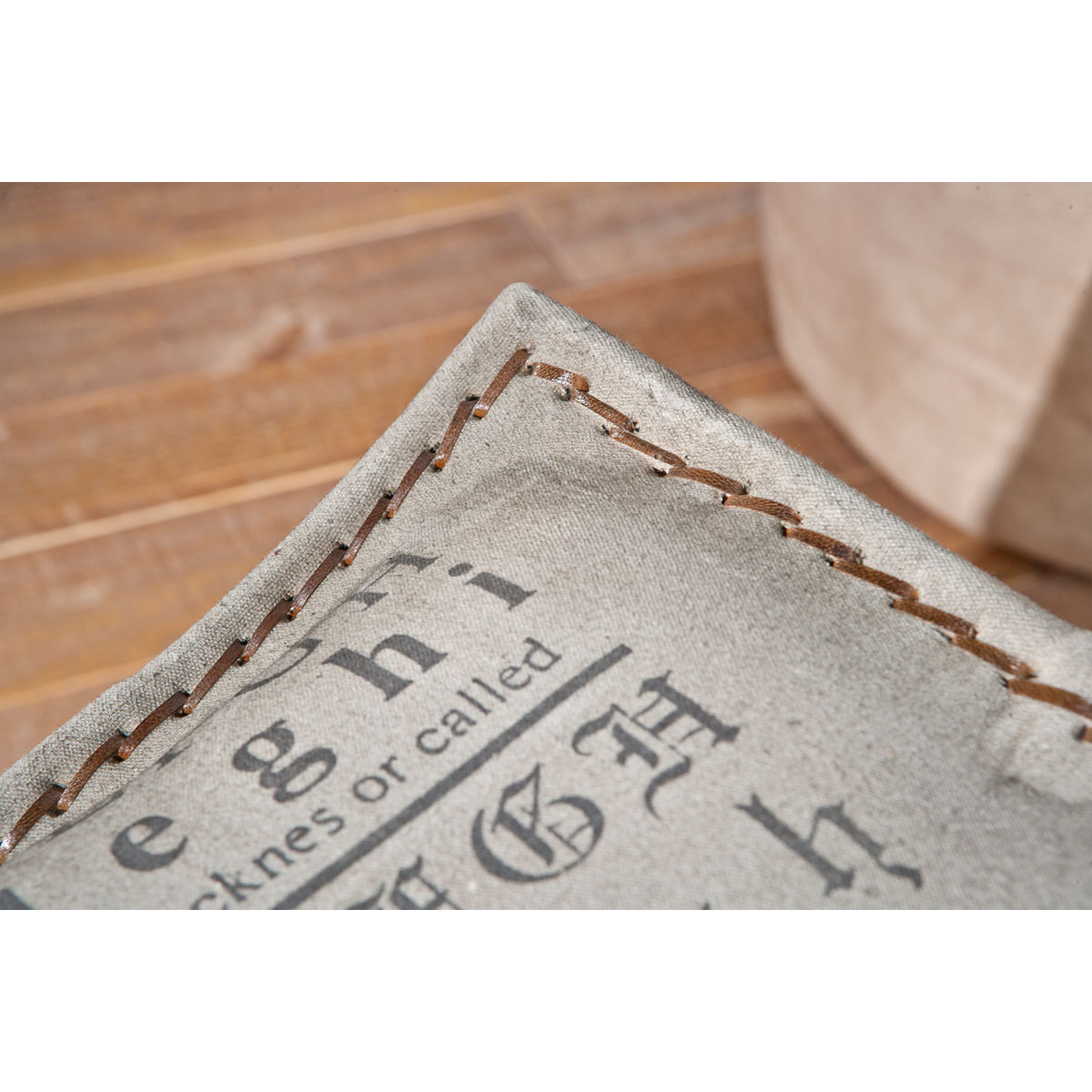 Inter Link Sitzhocker „Kalinga“, Metall mit Canvas, grau, 50x47x40 cm Bild 3