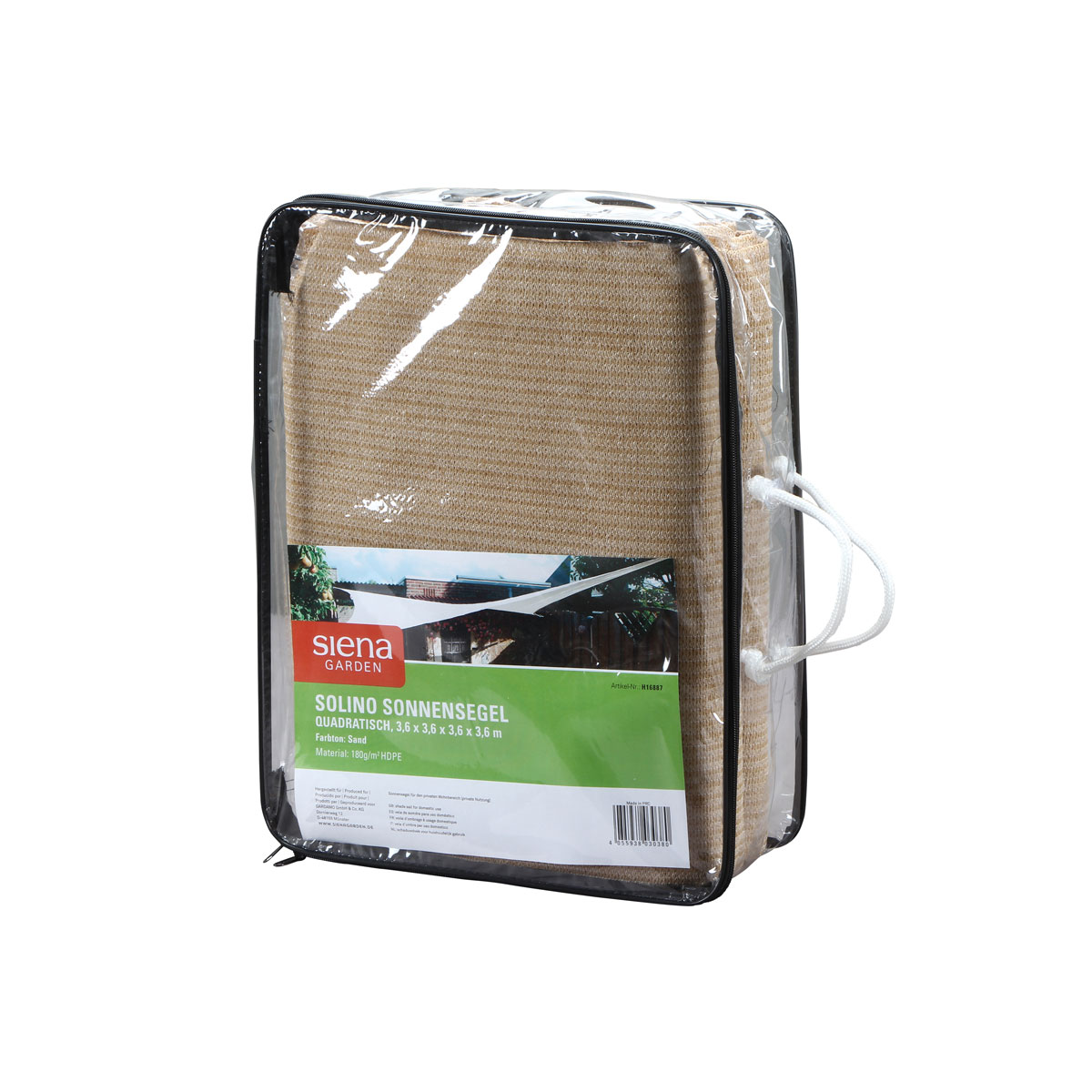 Siena Garden Sonnensegel Solino 360 x 360 cm natur Bild 3
