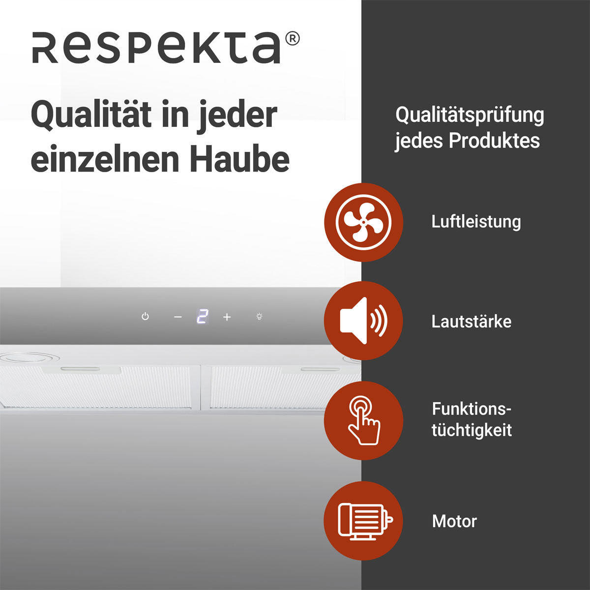 respekta Haube Edelstahl 60cm EEK A++9 Leistungsstufen LED-Beleuchtung Bild 10
