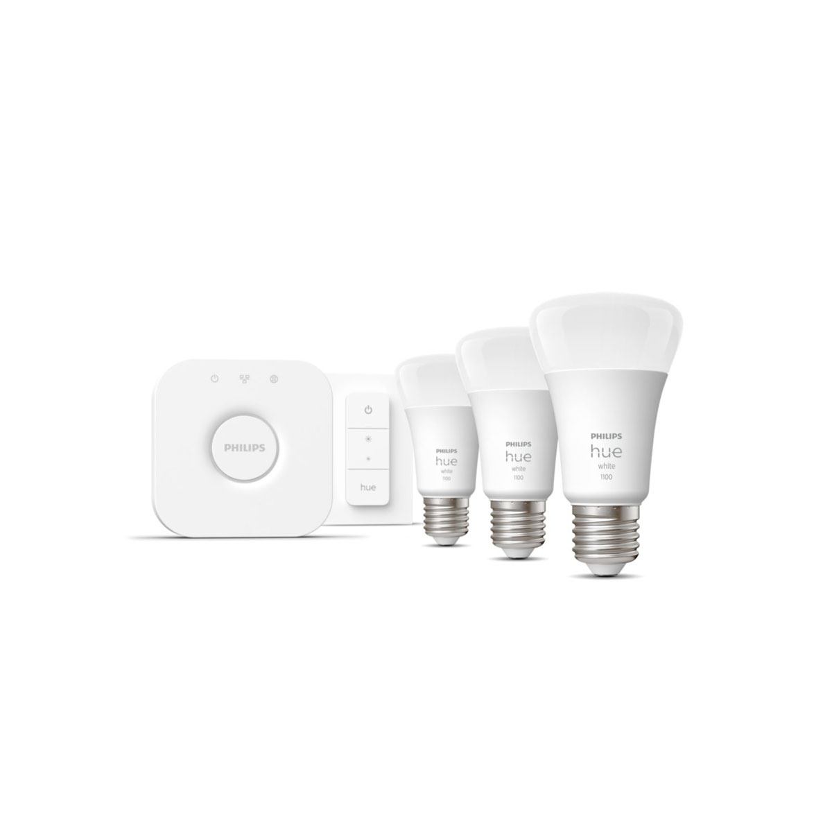Philips Hue Starter-Set White Ambiance inkl 3 x LED-Lampe E27 und Bridge und Dimmschalter Bild 1