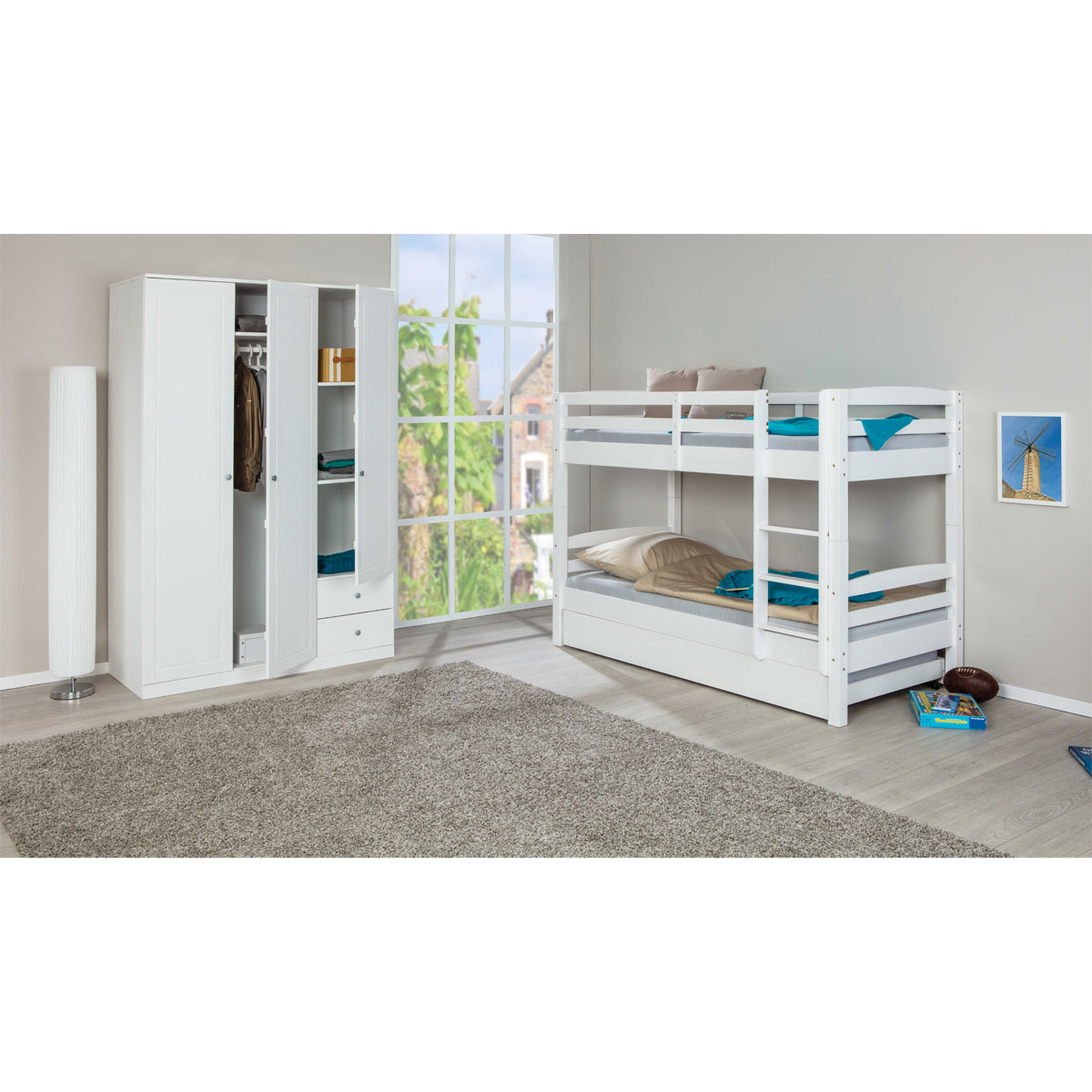 Inter Link Etagenbett „Annika“, 200x90cm, mit 2 Rosten, weiß Bild 8