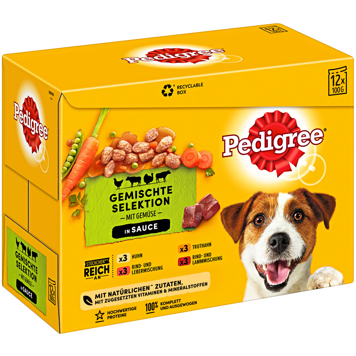 Pedigree Hundefutter MP Adult 4 Sorten 12 x 100 g